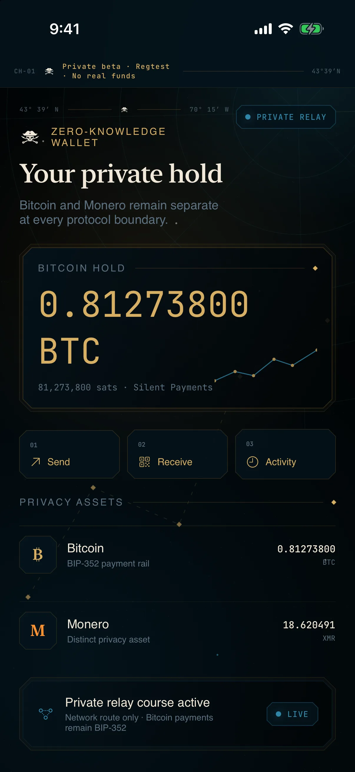 ColdHarbor portfolio screen on iPhone